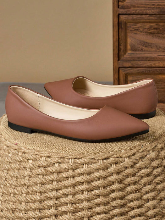 Shein WHDXY Mocasines planos de color liso con punta para mujer - Quierox - Tienda Online