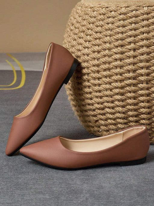 Shein WHDXY Mocasines planos de color liso con punta para mujer - Quierox - Tienda Online