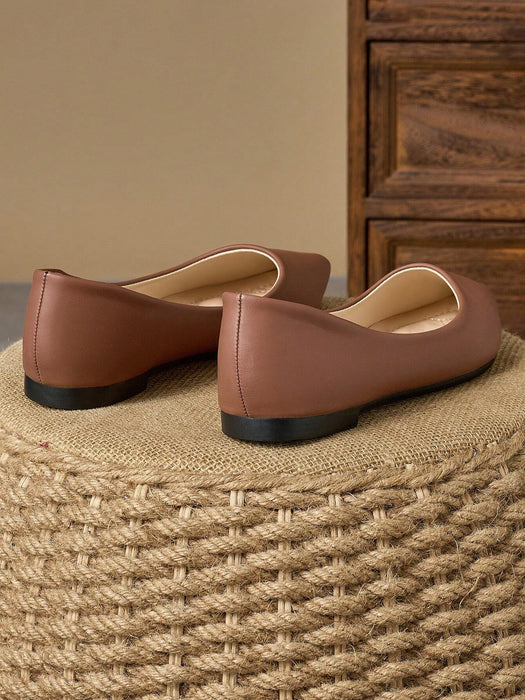 Shein WHDXY Mocasines planos de color liso con punta para mujer - Quierox - Tienda Online