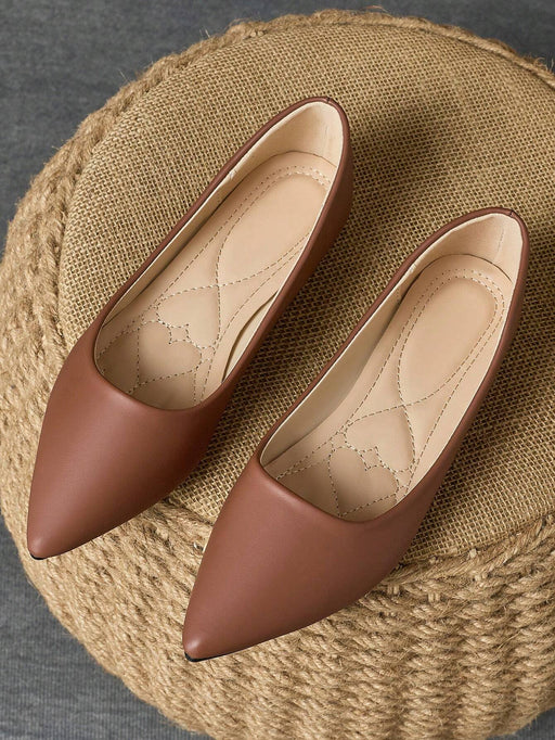 Shein WHDXY Mocasines planos de color liso con punta para mujer - Quierox - Tienda Online