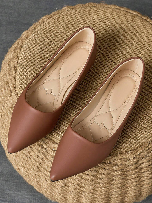 Shein WHDXY Mocasines planos de color liso con punta para mujer - Quierox - Tienda Online