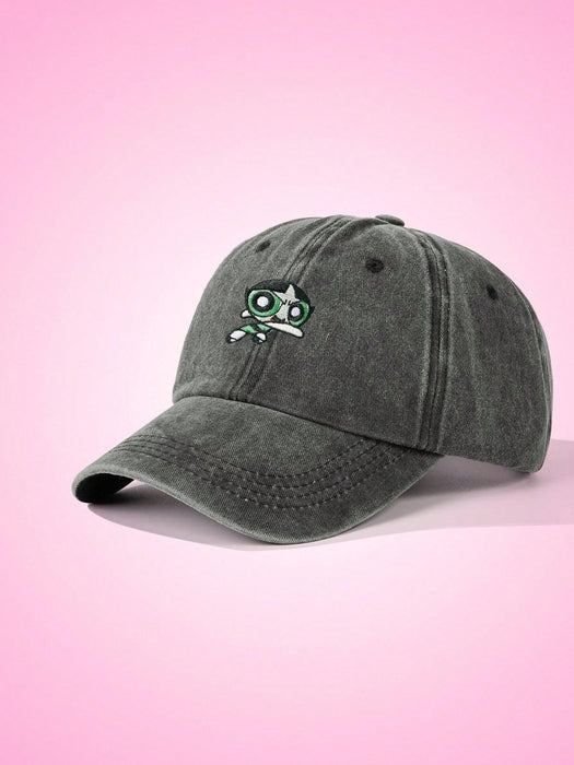SHEIN X LAS CHICAS SUPERPODEROSAS Gorra de béisbol unisex informal bordada con el personaje de dibujos animados - Quierox - Tienda Online