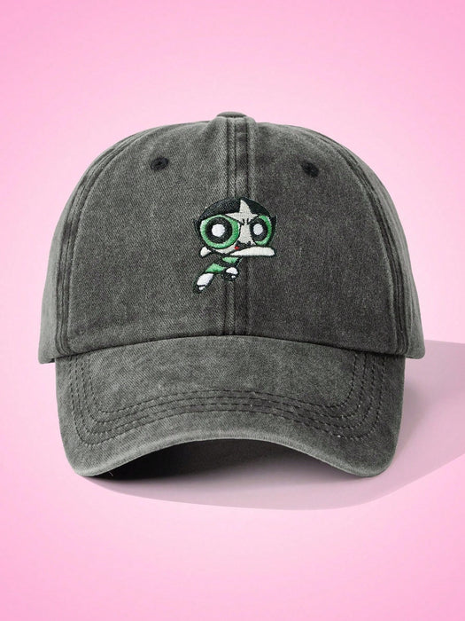 SHEIN X LAS CHICAS SUPERPODEROSAS Gorra de béisbol unisex informal bordada con el personaje de dibujos animados - Quierox - Tienda Online