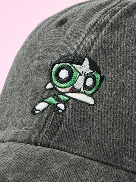 SHEIN X LAS CHICAS SUPERPODEROSAS Gorra de béisbol unisex informal bordada con el personaje de dibujos animados - Quierox - Tienda Online