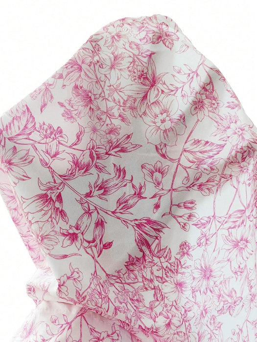 SHEIN x Marika Sila SHEIN MOD Vestido de verano rosa con estampado floral - Quierox - Tienda Online