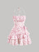 SHEIN x Marika Sila SHEIN MOD Vestido de verano rosa con estampado floral - Quierox - Tienda Online