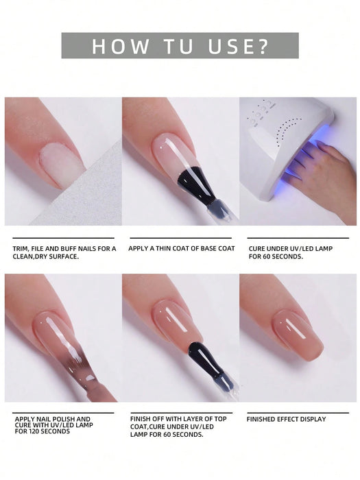 Shein XEIJAYI 2 piezas de esmalte de uñas en gel metálico pintado, arte de uñas creativo, elástico, metálico - Quierox - Tienda Online