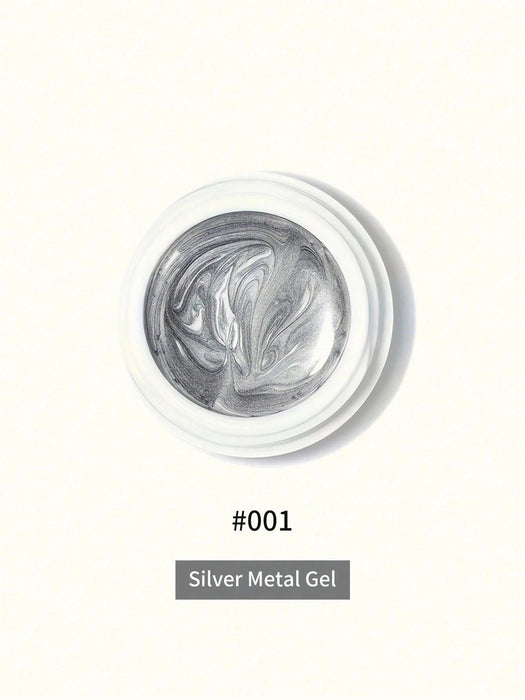Shein XEIJAYI 2 piezas de esmalte de uñas en gel metálico pintado, arte de uñas creativo, elástico, metálico - Quierox - Tienda Online