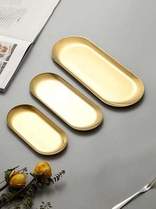 Shein XIYIJIA 1 pieza Fuente rectangular de acero inoxidable para salsa de sushi o postres - Quierox - Tienda Online