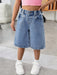 SHEIN Young Girl' Y2K shorts vaqueros holgados azules con lazo rosa bordado - Quierox - Tienda Online
