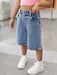 SHEIN Young Girl' Y2K shorts vaqueros holgados azules con lazo rosa bordado - Quierox - Tienda Online