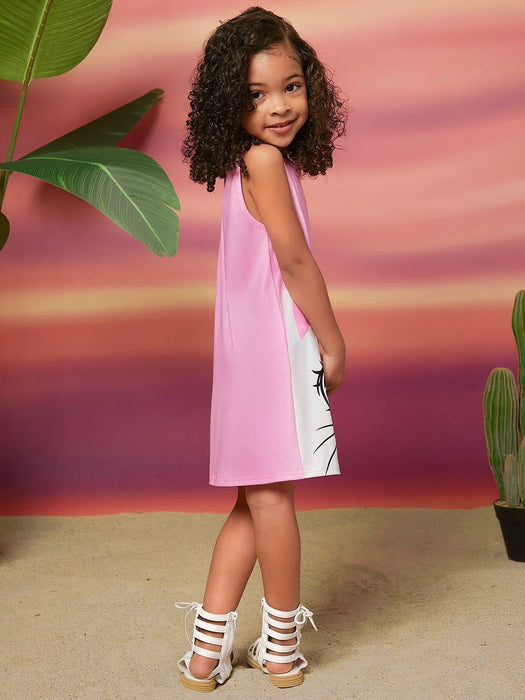 SHEIN Young Girls Vestido sin mangas con estampado de gato de dibujos - Quierox - Tienda Online