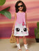 SHEIN Young Girls Vestido sin mangas con estampado de gato de dibujos - Quierox - Tienda Online