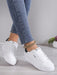 SHEIN Zapatillas blancas para mujer, zapatos casuales con plataforma, diseño de suela gruesa - Quierox - Tienda Online