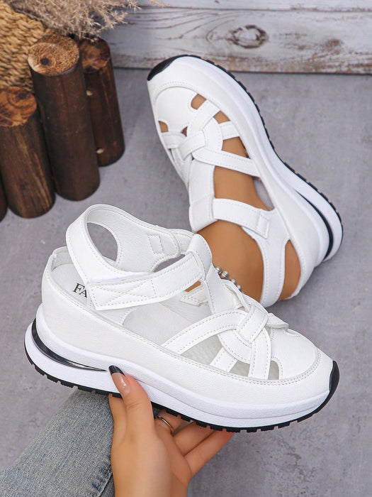Shein Zapatillas de cuña con plataforma para mujer de otoño/invierno, zapatos casuales planos - Quierox - Tienda Online