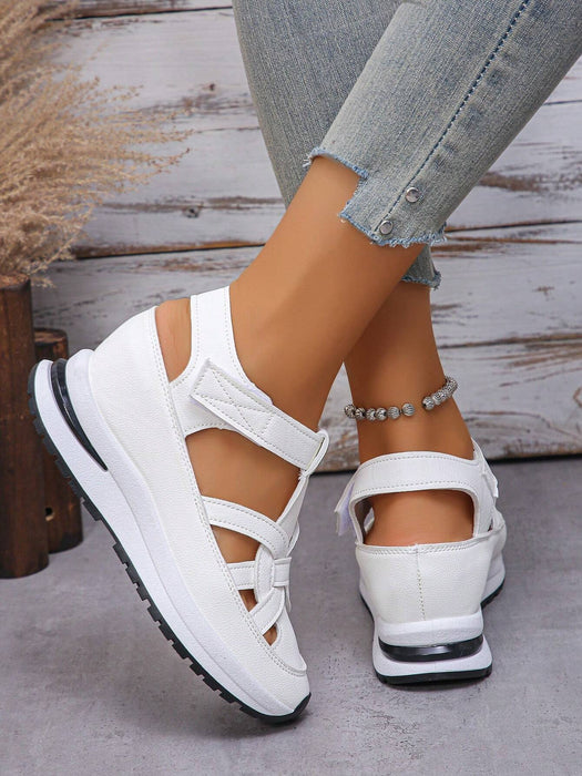 Shein Zapatillas de cuña con plataforma para mujer de otoño/invierno, zapatos casuales planos - Quierox - Tienda Online