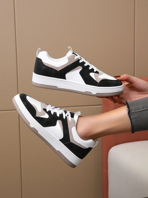 SHEIN Zapatillas de skate de color combinado con cordón delantero - Quierox - Tienda Online