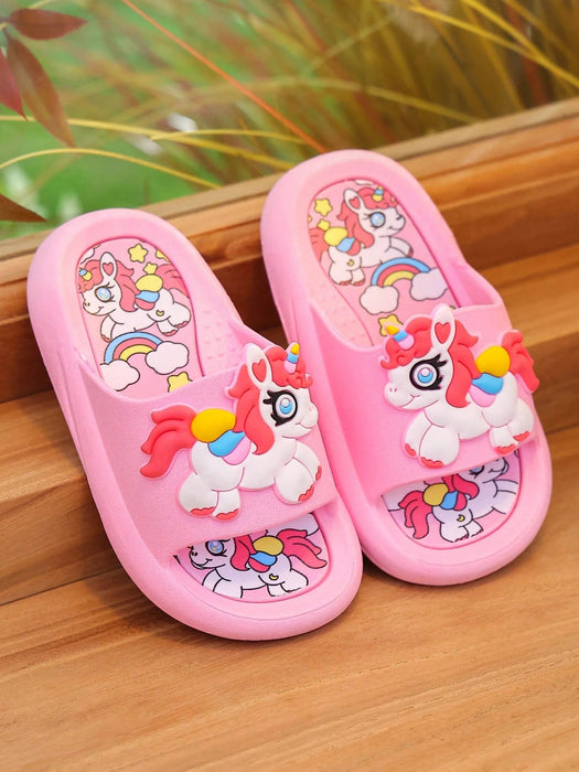 Shein Zapatillas de unicornio con dibujos animados de moda para niñas - Quierox - Tienda Online
