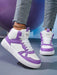SHEIN Zapatillas deportivas casuales de caña alta para mujer, ideales para primavera/otoño - Quierox - Tienda Online