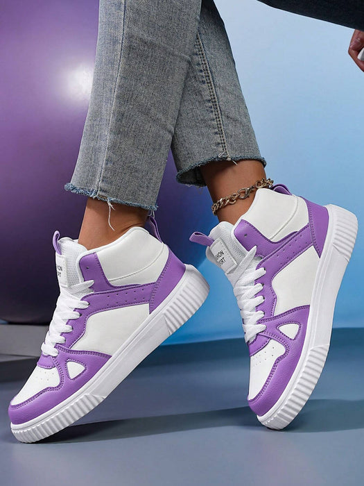 SHEIN Zapatillas deportivas casuales de caña alta para mujer, ideales para primavera/otoño - Quierox - Tienda Online