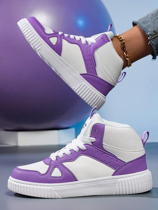 SHEIN Zapatillas deportivas casuales de caña alta para mujer, ideales para primavera/otoño - Quierox - Tienda Online