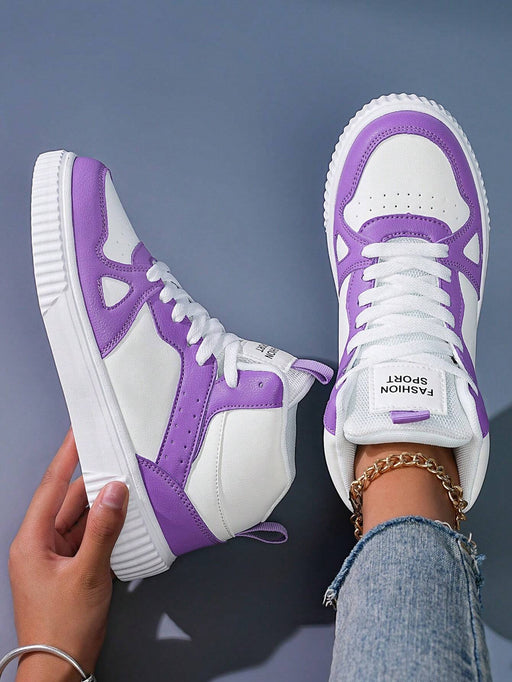 SHEIN Zapatillas deportivas casuales de caña alta para mujer, ideales para primavera/otoño - Quierox - Tienda Online