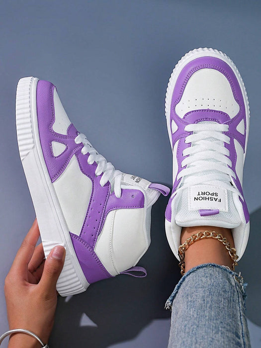 SHEIN Zapatillas deportivas casuales de caña alta para mujer, ideales para primavera/otoño - Quierox - Tienda Online