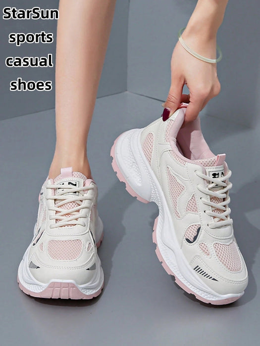 Shein Zapatillas deportivas casuales para mujer con malla transpirable y plataforma con cuña - Quierox - Tienda Online