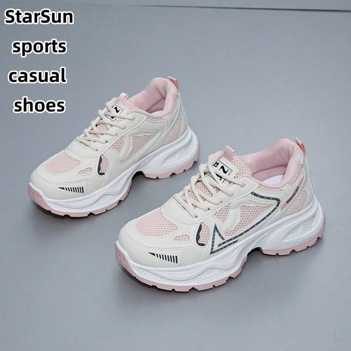 Shein Zapatillas deportivas casuales para mujer con malla transpirable y plataforma con cuña - Quierox - Tienda Online