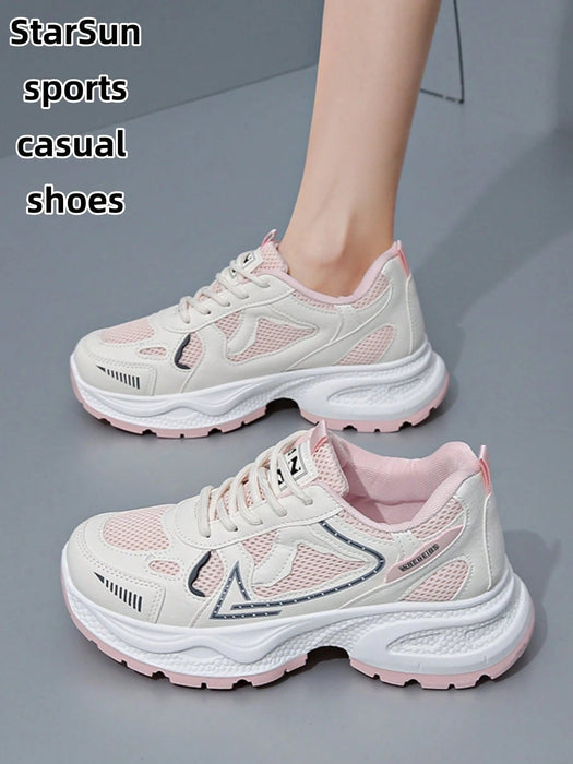 Shein Zapatillas deportivas casuales para mujer con malla transpirable y plataforma con cuña - Quierox - Tienda Online