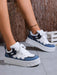 Shein Zapatillas deportivas casuales para mujer, zapatillas de lona con cordones y suela gruesa - Quierox - Tienda Online