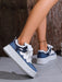 Shein Zapatillas deportivas casuales para mujer, zapatillas de lona con cordones y suela gruesa - Quierox - Tienda Online
