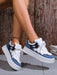 Shein Zapatillas deportivas casuales para mujer, zapatillas de lona con cordones y suela gruesa - Quierox - Tienda Online