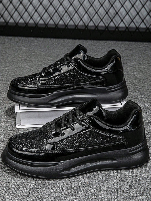 SHEIN Zapatillas deportivas de cordones negras con diamantes - Quierox - Tienda Online