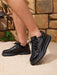 SHEIN Zapatillas deportivas de cordones negras con diamantes - Quierox - Tienda Online
