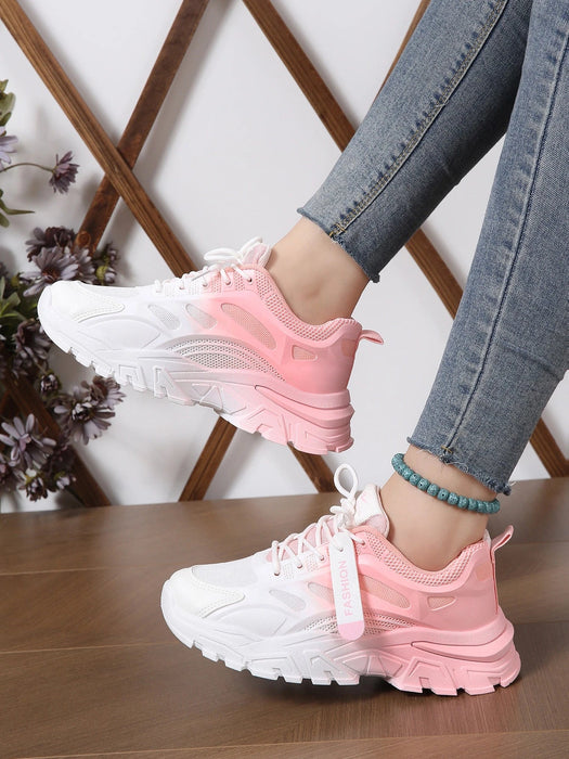 SHEIN Zapatillas deportivas gruesas con efecto degradado para mujer - Quierox - Tienda Online