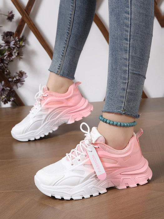 SHEIN Zapatillas deportivas gruesas con efecto degradado para mujer - Quierox - Tienda Online