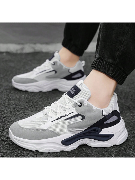 SHEIN Zapatillas deportivas gruesas y transpirables de malla para hombre - Quierox - Tienda Online