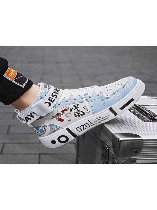 Shein Zapatillas deportivas informales para hombre, zapatillas de caña media con grafiti - Quierox - Tienda Online