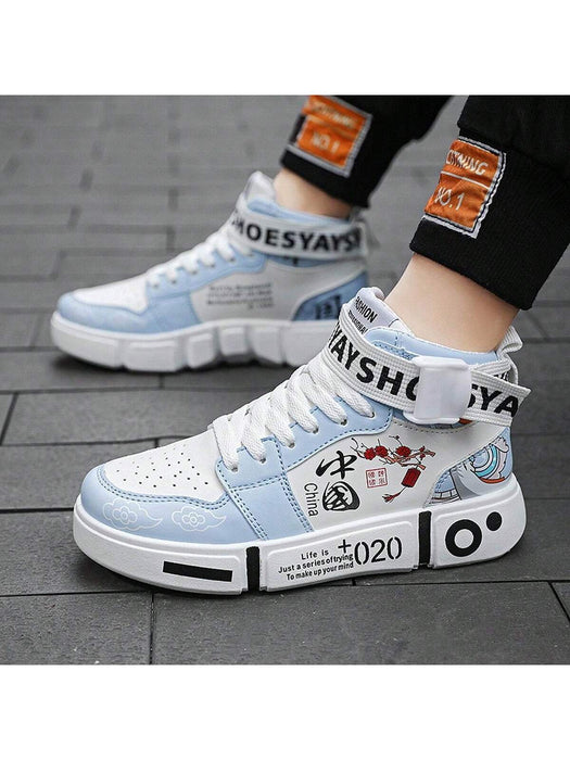 Shein Zapatillas deportivas informales para hombre, zapatillas de caña media con grafiti - Quierox - Tienda Online