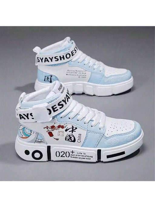 Shein Zapatillas deportivas informales para hombre, zapatillas de caña media con grafiti - Quierox - Tienda Online