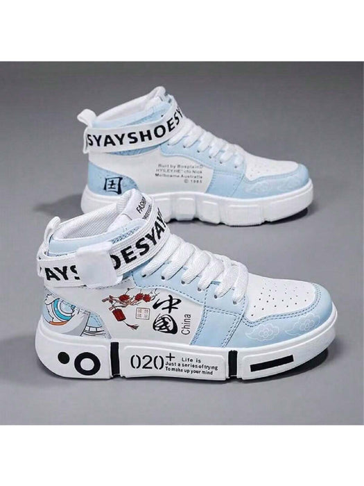 Shein Zapatillas deportivas informales para hombre, zapatillas de caña media con grafiti - Quierox - Tienda Online