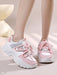 SHEIN Zapatillas deportivas rosa de plataforma para mujer - Quierox - Tienda Online