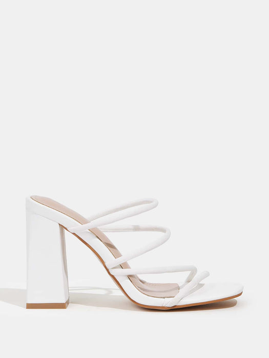 SHEIN Zapatillas elegantes de mujer minimalistas de tacón grueso - Quierox - Tienda Online