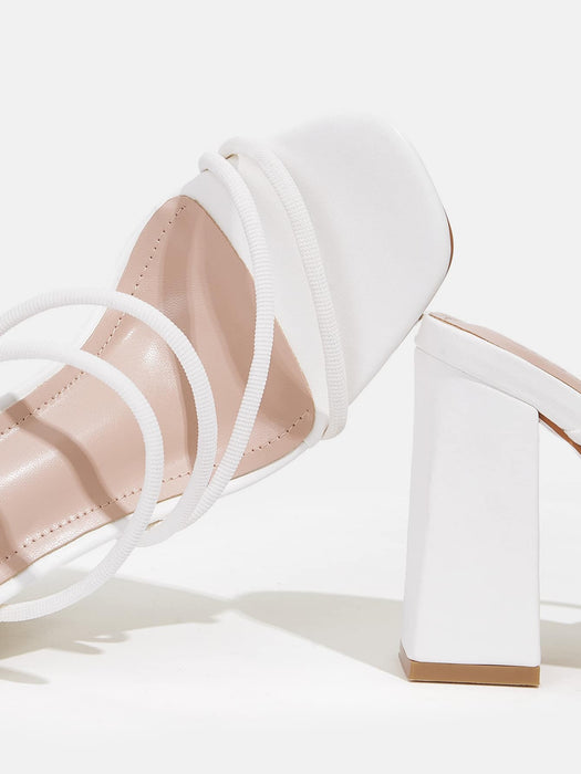 SHEIN Zapatillas elegantes de mujer minimalistas de tacón grueso - Quierox - Tienda Online
