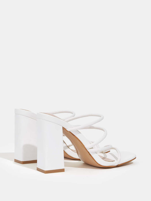 SHEIN Zapatillas elegantes de mujer minimalistas de tacón grueso - Quierox - Tienda Online