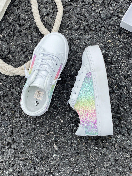 Shein Zapatos blancos deportivos para niñas con purpurina - Quierox - Tienda Online