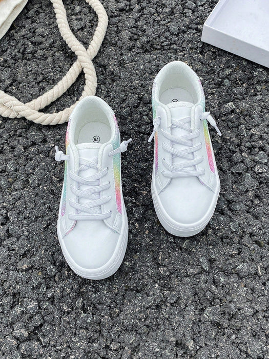 Shein Zapatos blancos deportivos para niñas con purpurina - Quierox - Tienda Online