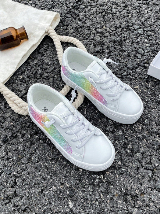 Shein Zapatos blancos deportivos para niñas con purpurina - Quierox - Tienda Online