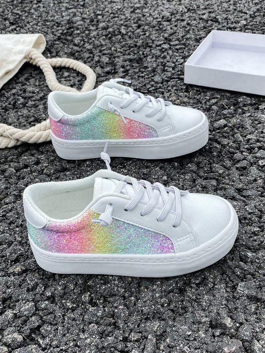 Shein Zapatos blancos deportivos para niñas con purpurina - Quierox - Tienda Online